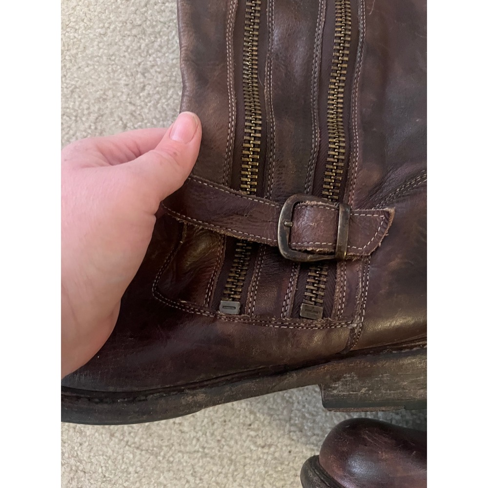 Bed Stu Women's Tango Leather‎ Tall Riding Boots Distressed Brown Zip- Size 10 - Picture 12 of 12